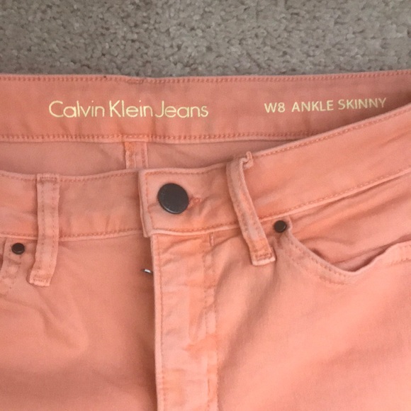 Calvin Klein Coral Skinny Jeans! Size 8. - Picture 3 of 5